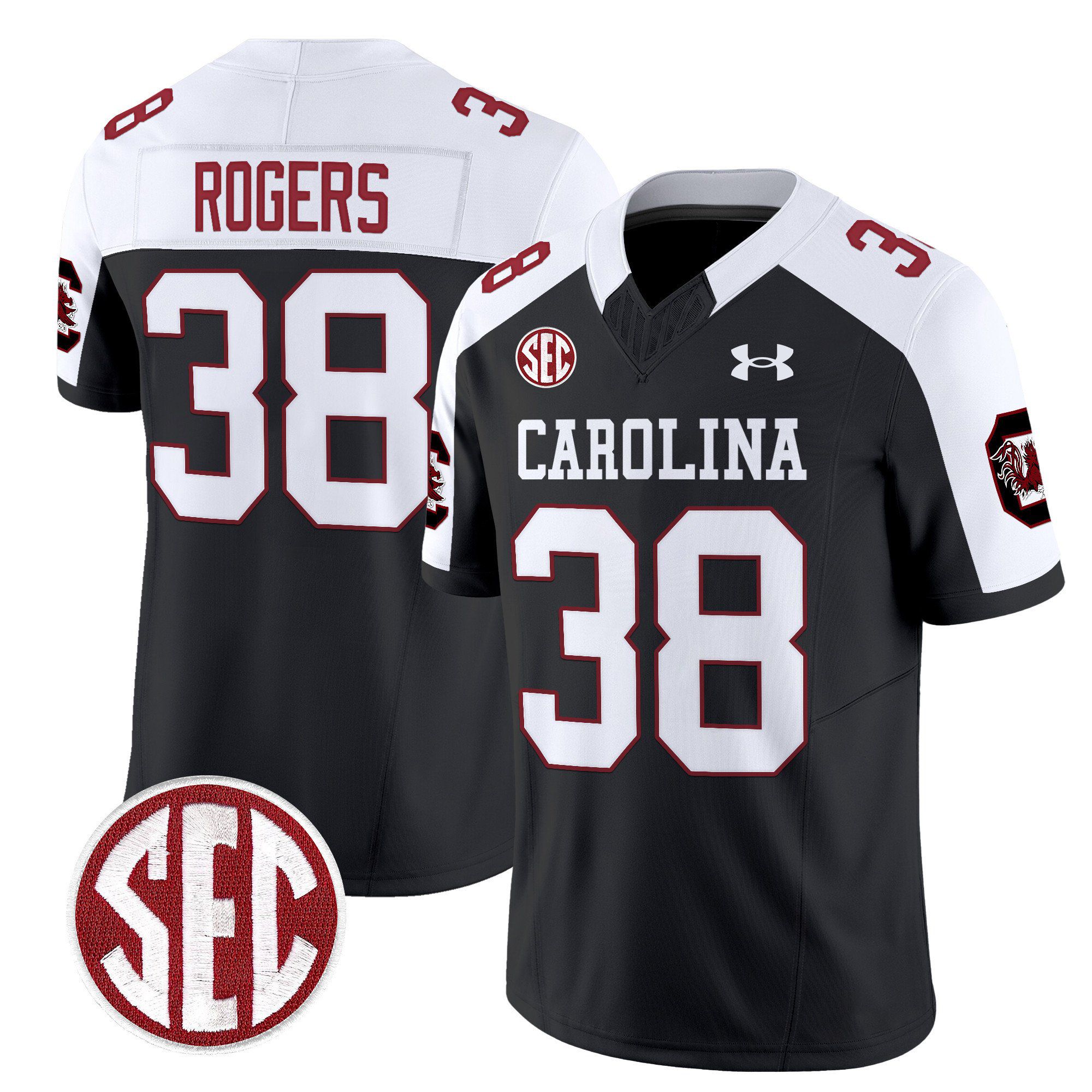 Men South Carolina Gamecocks #38 Rogers Black 1980 Throwback Vapor Limited 2024 NCAA Jersey style 1